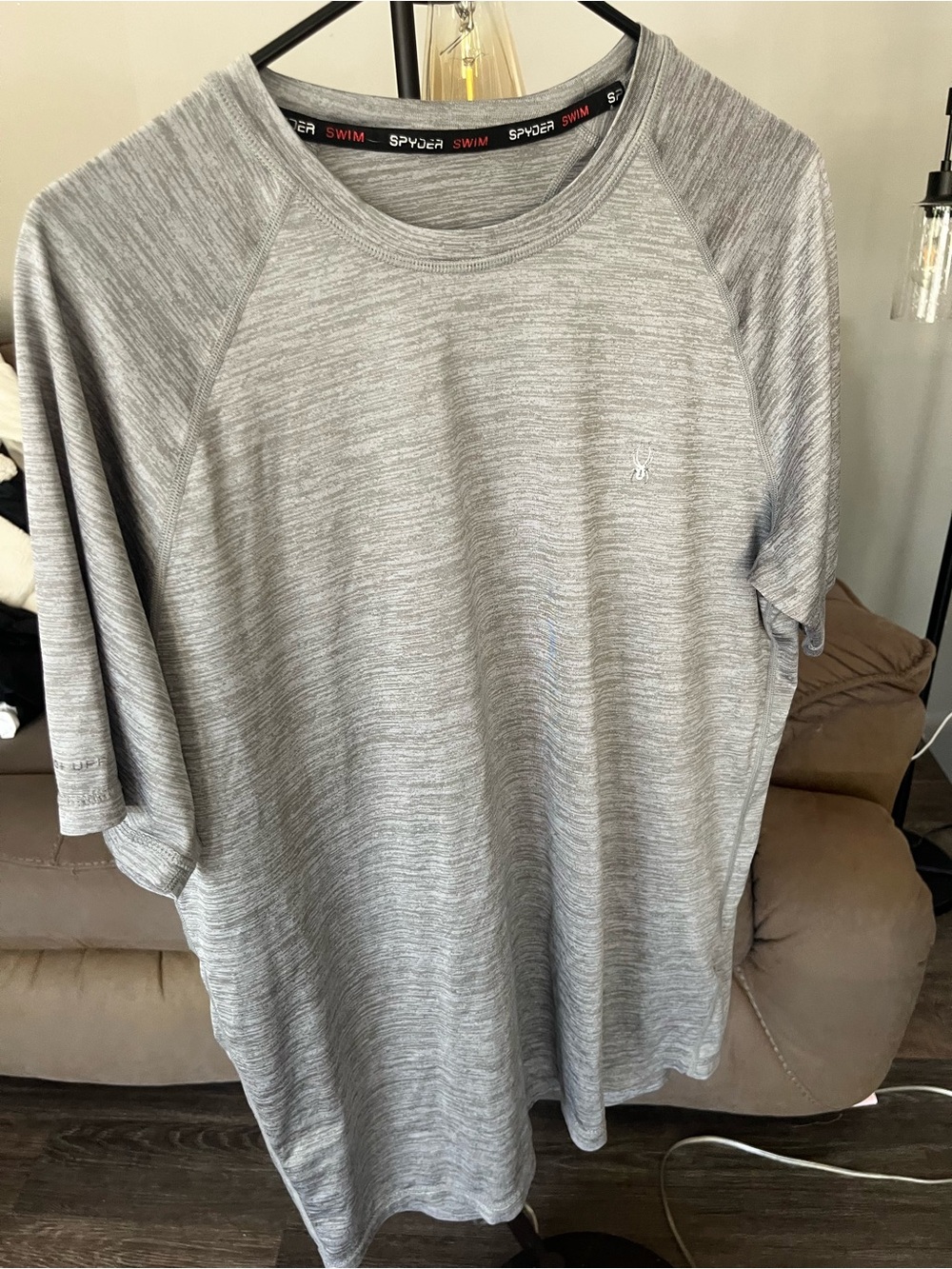 Spyder Men’s Heather Gray Swim Short Sleeve Tee